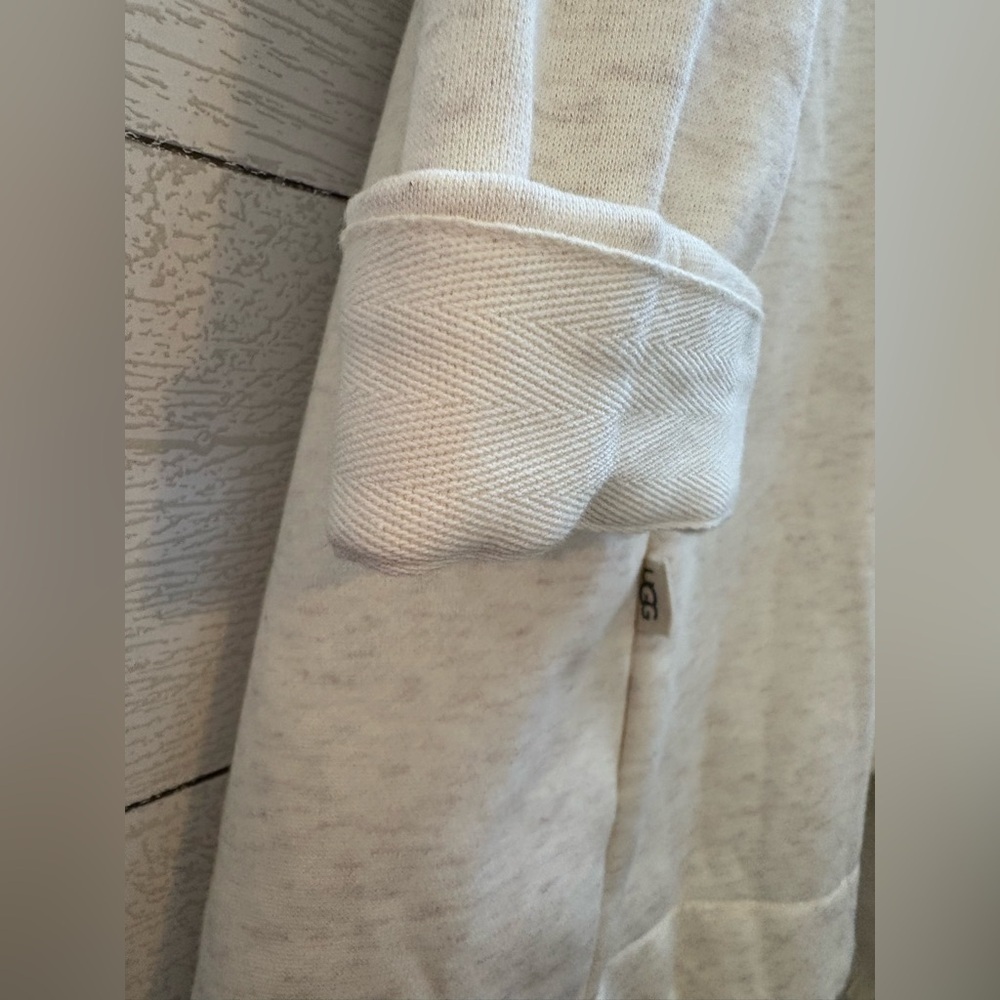 UGG Womans Janni Fleece Blanket Cardigan Size XS in Ivory, Soft Cotton Blend - Picture 13 of 16